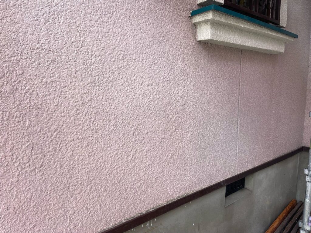 外壁 高圧洗浄途中