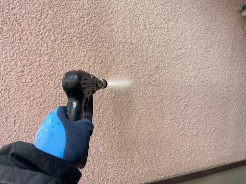 外壁 高圧洗浄手元