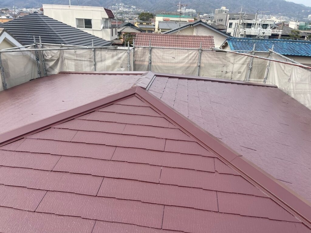 屋根 上塗り完了 2回目