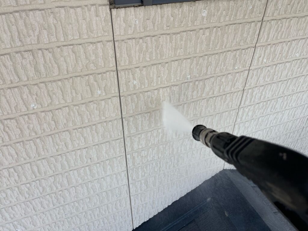 外壁 高圧洗浄手元