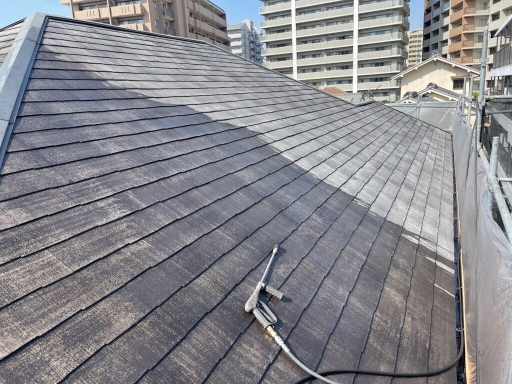 屋根 高圧洗浄後