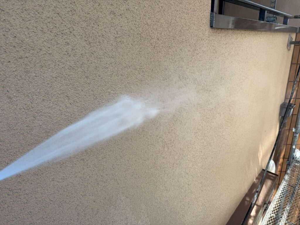 外壁 バイオ洗浄手元