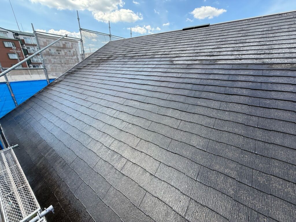 屋根 洗浄液塗布