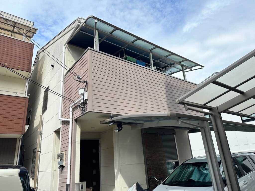 足場組立前全景