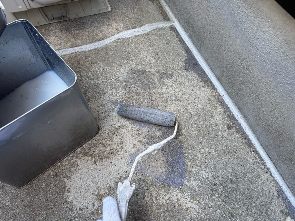 土間 下塗り手元