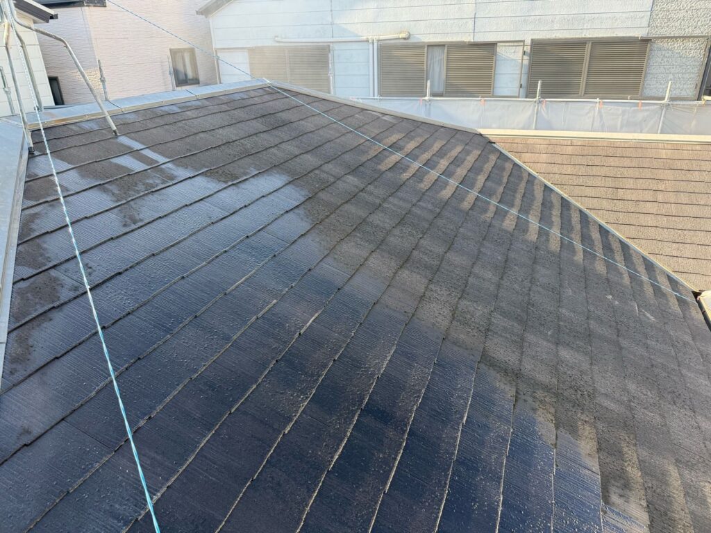 屋根 洗浄液塗布