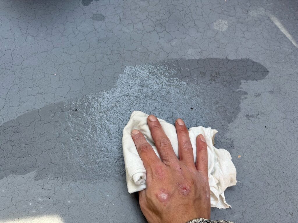 バルコニー アセトン拭き