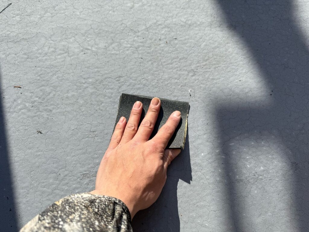 バルコニー 下地処理手元