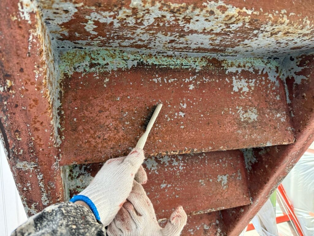鉄部　下地処理手元